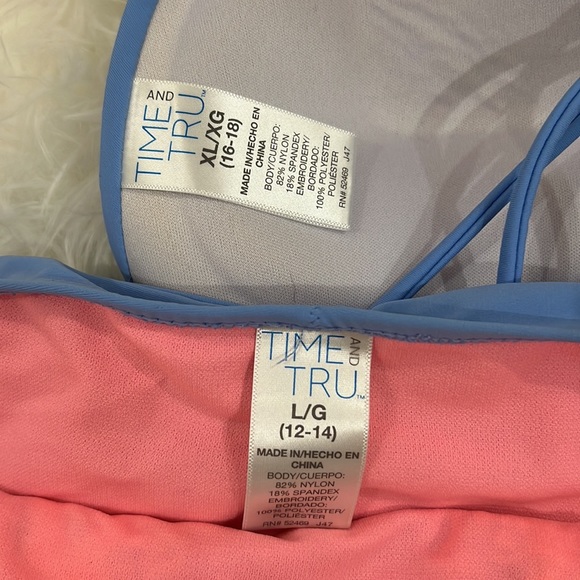 Cute floral pink and blue two piece bikini by Time and Tru. - Picture 3 of 3